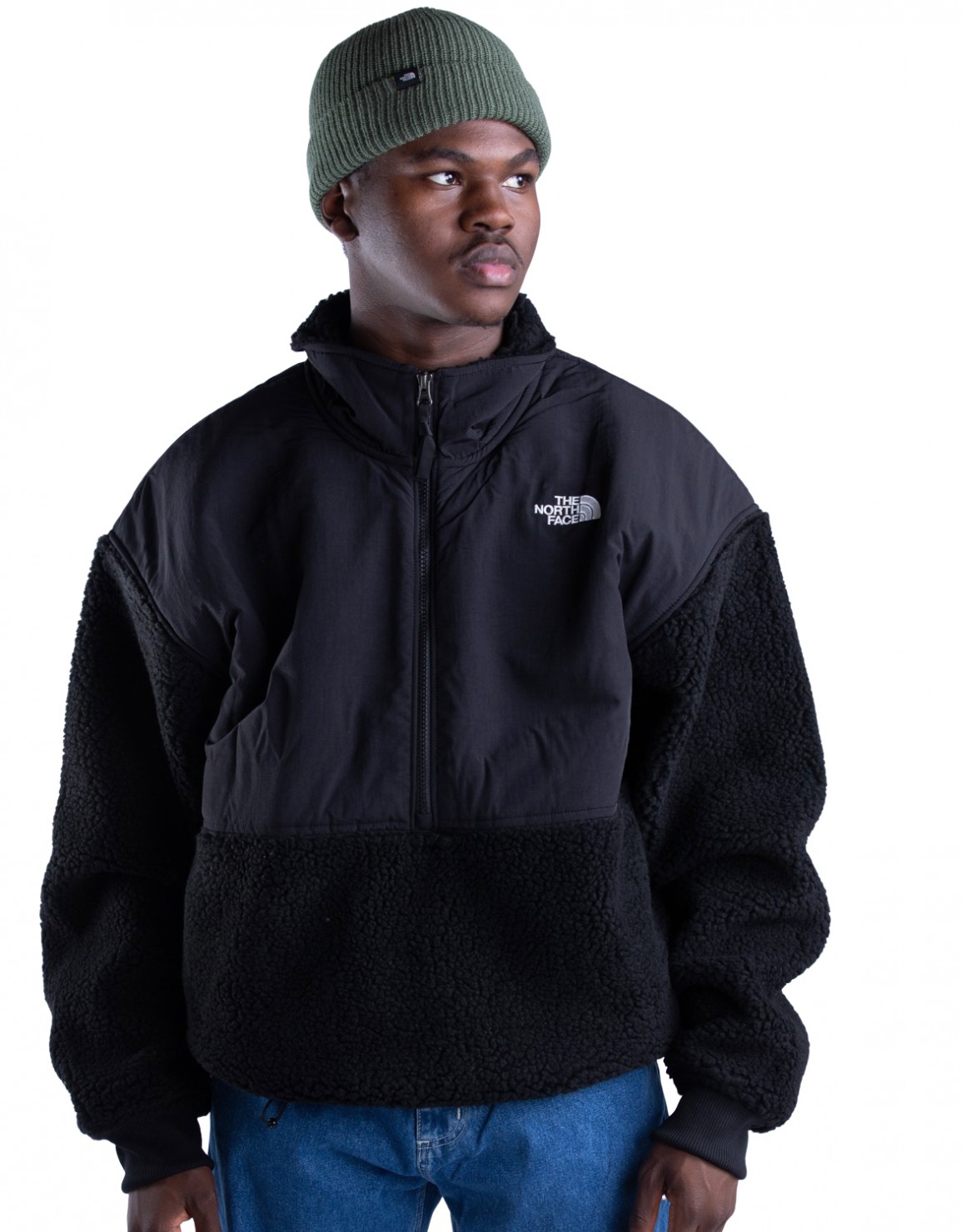 the north face platte sherpa q zip