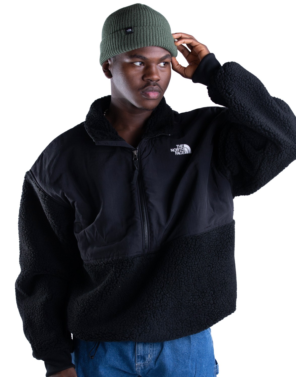 the north face platte sherpa q zip