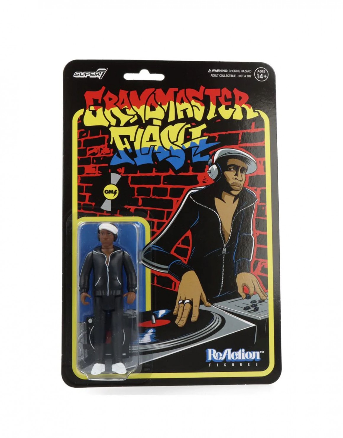 Super7 ReAction Figure – Grandmaster Flash, 10 Cm, Giradischi Incluso, Oggetto Da Collezione Hip-Hop
